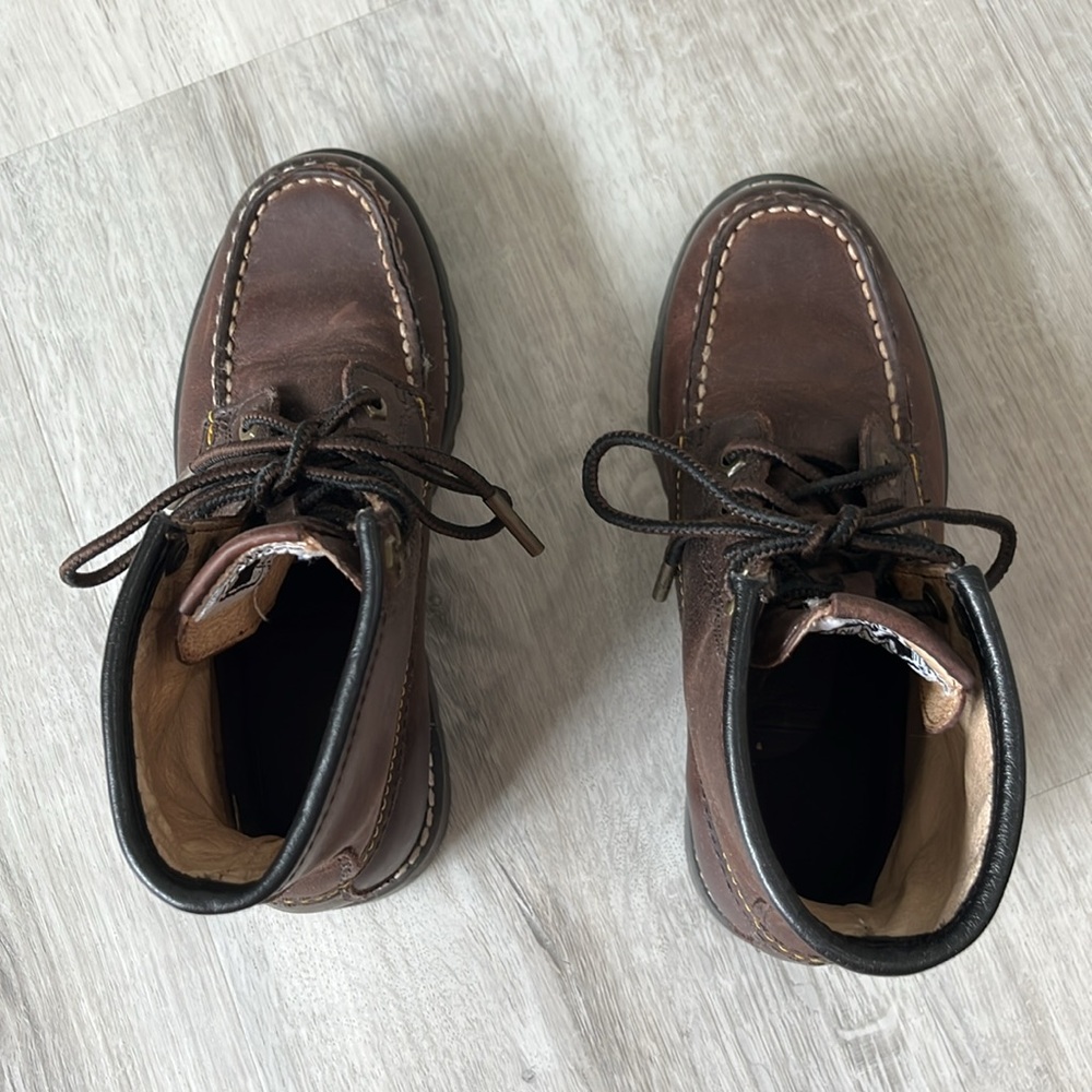 Frye Dakota Mid Lace Up Tie Leather Boots Brown Boys Unisex Youth 13.5 - Picture 5 of 11